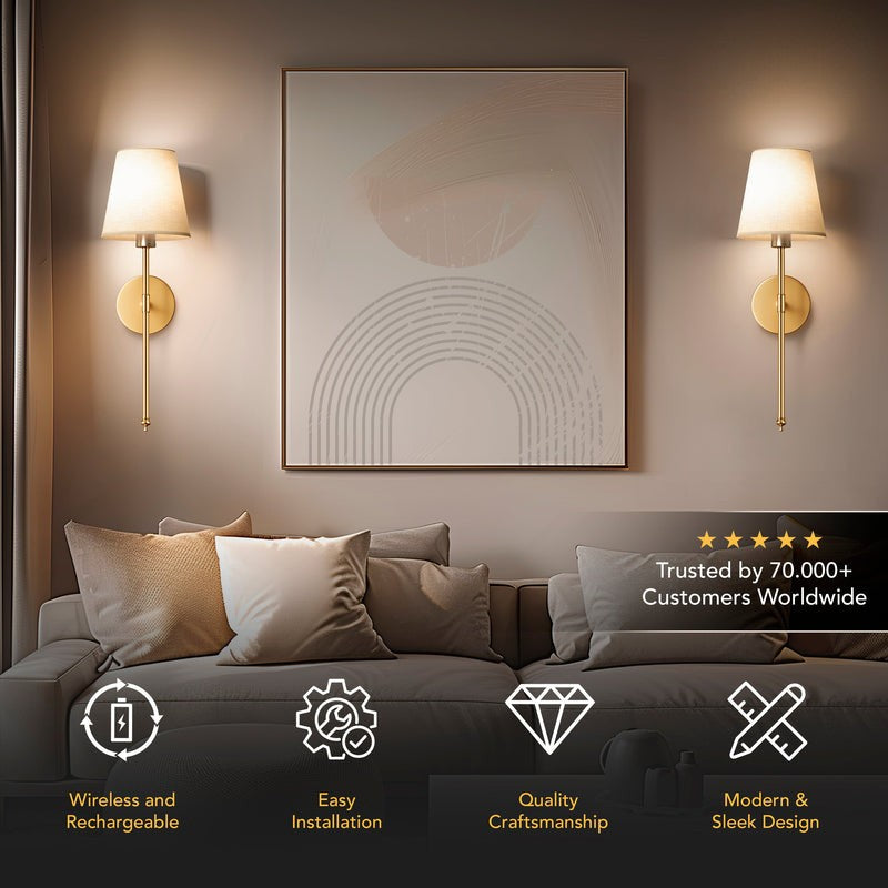 WIRELESS WALL SCONCES (SET OF 2 )